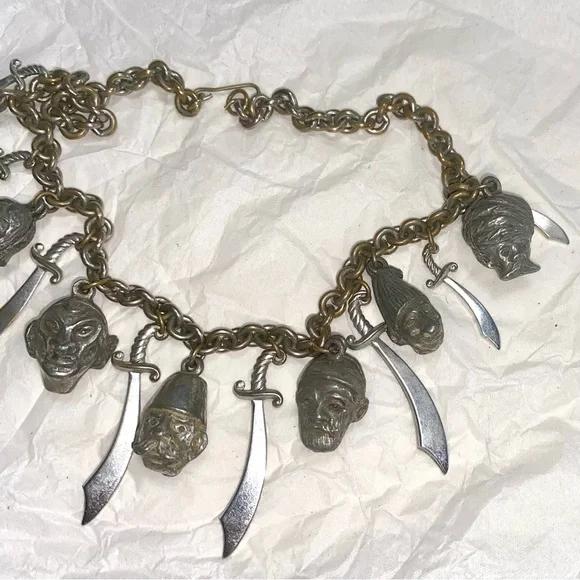 Thief of Baghdad 1940 Korda Pirate Faces Turbans Movie Silver Choker Vintage - Picture 5 of 8
